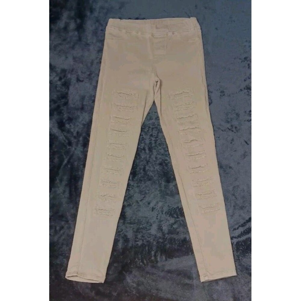 Umgee High Waisted Jeggings S Khaki Ripped Boho Festival Streetwear Edgy Grunge